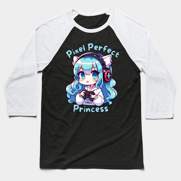 Pixel Girl Gamer Baseball T-Shirt by Japanese Fever